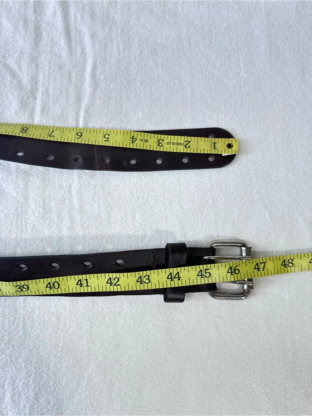 Wide Double-Prong Leather Waist Belt in Dark Brown